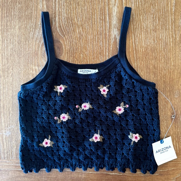 NWT black crocheted AJC lined crop top S - Picture 3 of 9
